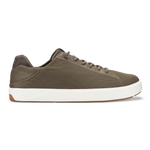 Walnut mesh lace-up sneaker with white midsole and tan heel accent, shown in profile view.
